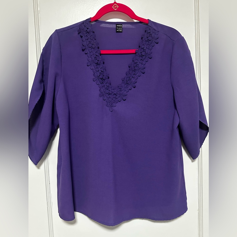 SHEIN Vibrant Purple Blouse